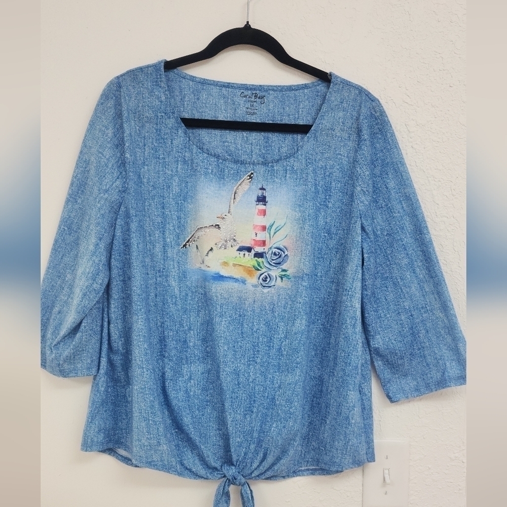 Coral Bay  blue 1X  T-shirt